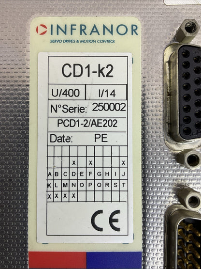INFRANOR CD1-K2 PCD1-2/AE202 SERVO DRIVE CD1-K2-400/14
