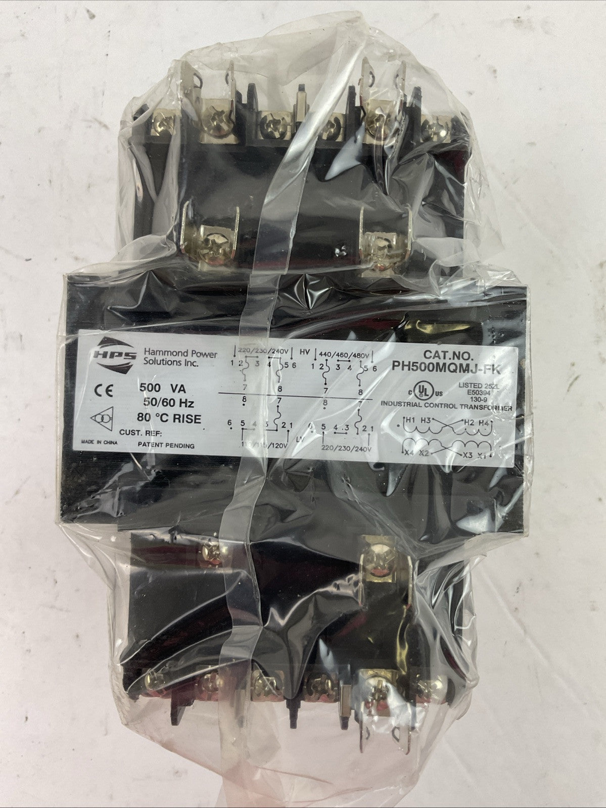 HAMMOND POWER SOLUTIONS PH500MQMJ-FK TRANSFORMER 500VA PRI 240X480 SEC 120X240