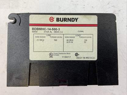 BURNDY BDBMHC-14-500-3 POWER DISTRIBUTION BLOCK 600V