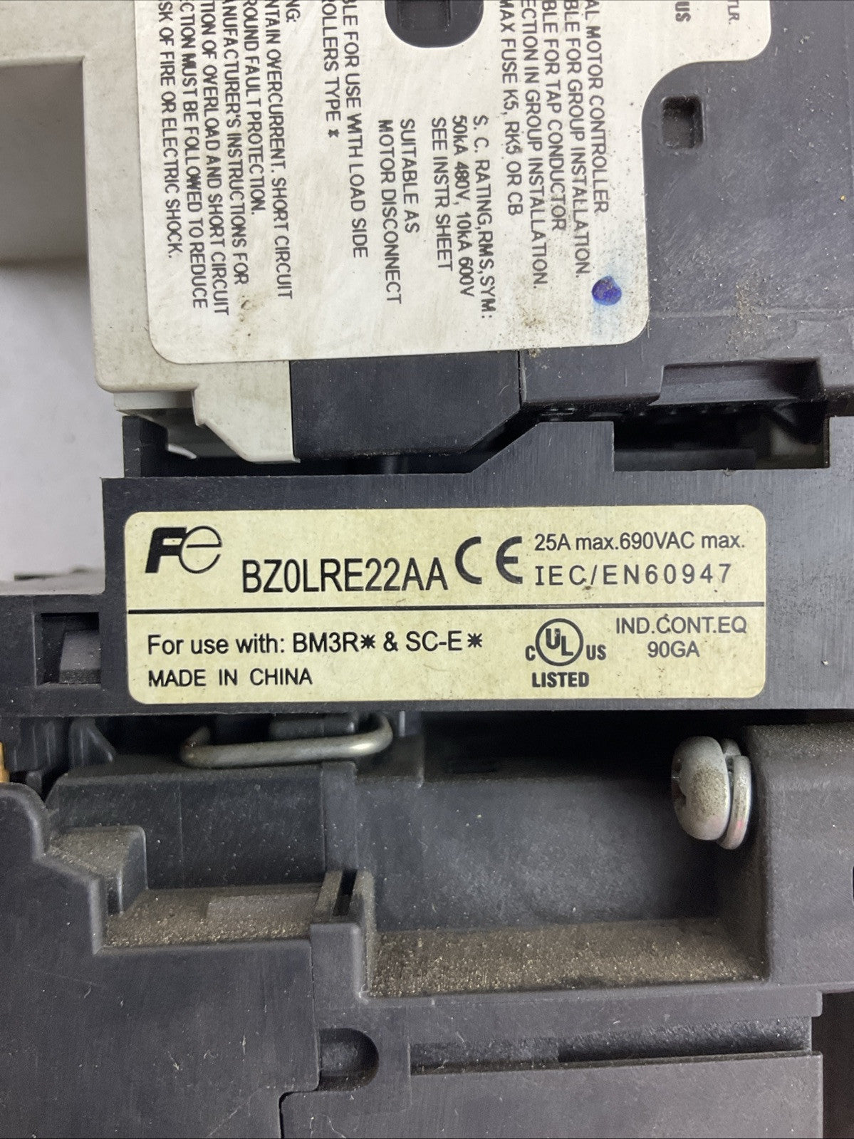 FUJI BM3RHB-010 STARTER SCSC-E04 CONTACTOR COIL 110-120V SZ-A11/T BZ0LRE22AA