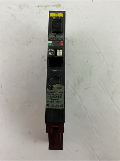 SQUARE D QOB120AS 1P 20A 120VAC PowerLink AS Circuit Breaker (LOT OF 4)