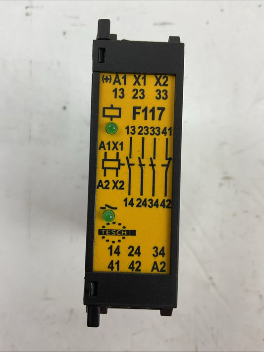 TESCH F117X01 SAFETY RELAY 24VAC/DC 50/60HZ