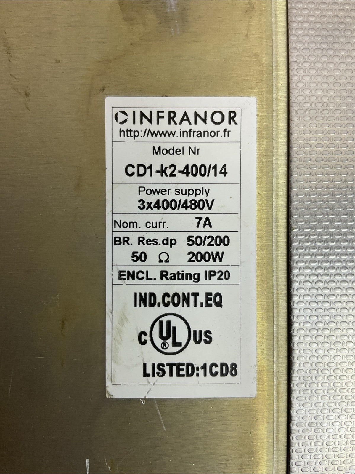 INFRANOR CD1-K2 PCD1-2/AE202 SERVO DRIVE CD1-K2-400/14
