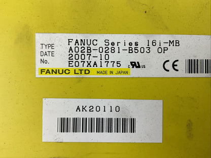 FANUC SERIES 16i-MB A02B-0281-B503 OPERATOR INTERFACE TOUCH SCREEN