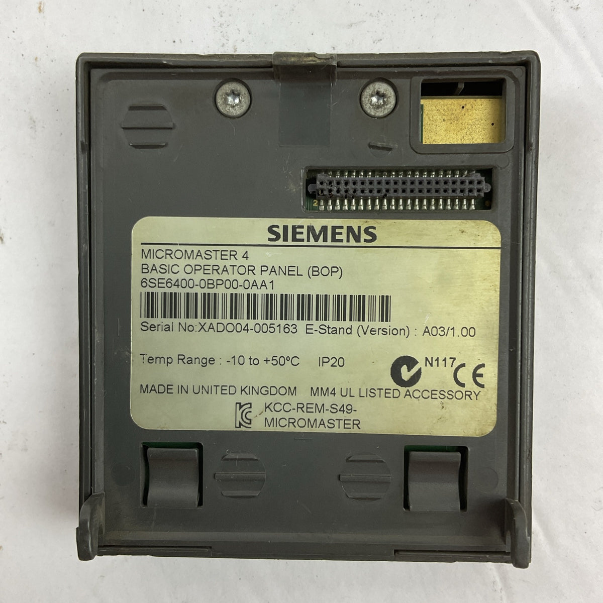 SIEMENS 6ES6400-0BP00-0AA1 MICRO MASTER 4 BASIC OPERATOR PANEL VERSION A03/1.00