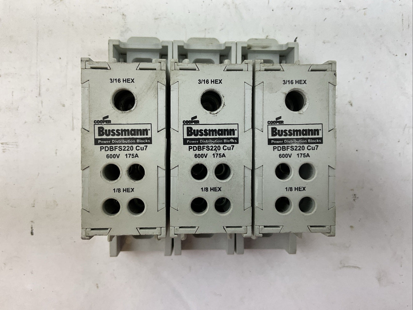 BUSSMANN PDBFS220 POWER DISTRIBUTION BLOCK 600V 175A (LOT OF 3)