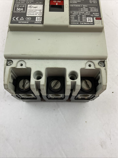 FUJI AUTO BREAKER BW125JAGU-3P050 50A 600VAC 250VDC 3POLE