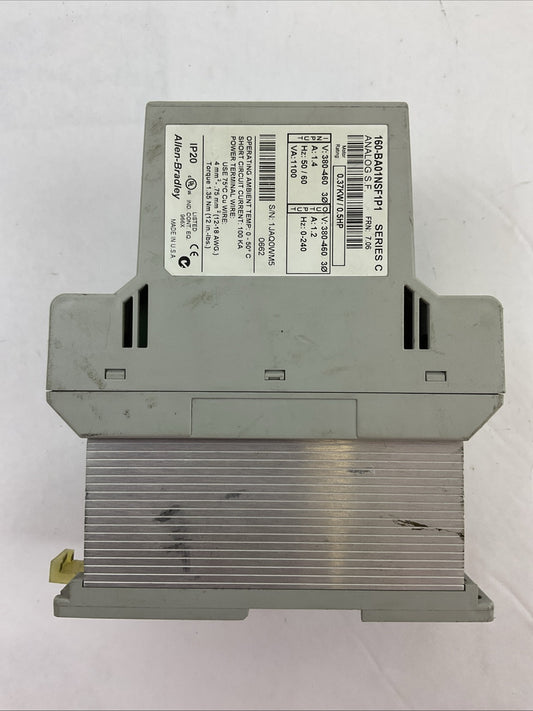ALLEN BRADLEY 160-BA01NSF1P1 SER C FRN 7.06 VARIABLE SPEED DRIVE 0.37KW/0.5HP