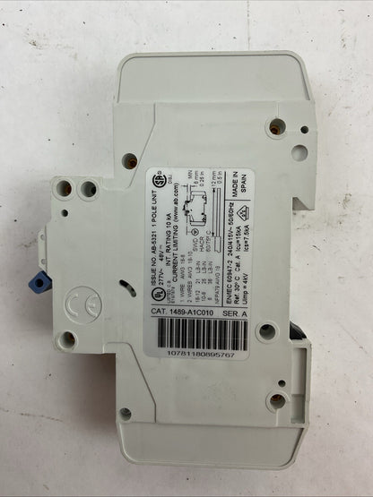 ALLEN BRADLEY 1489-A1C010 SER A CIRCUIT BREAKER 277VAC 48VDC 1A 1P (LOT OF 3)