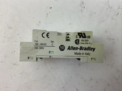 ALLEN BRADLEY 700-HN103 SER C RELAY SOCKET 10A 300V (LOT OF 5)